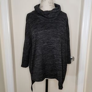 Grey Cowlneck Knit Top